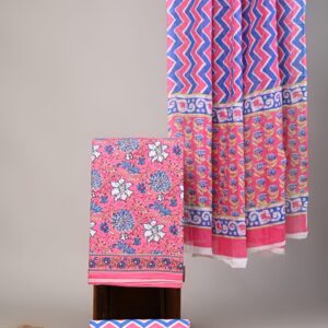 Jaipuri Print Cotton Suit With Cotton Dupatta