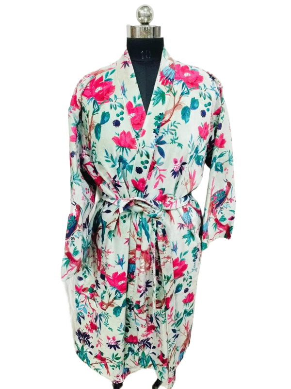 Jaipuri Print Cotton Velvet Robe