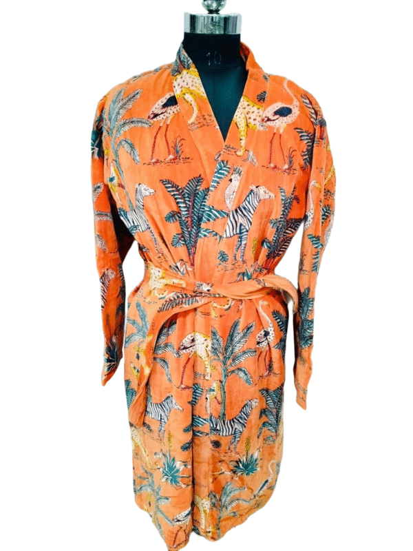 Jaipuri Print Cotton Velvet Robe