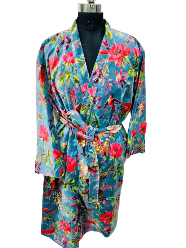 Jaipuri Print Cotton Velvet Robe