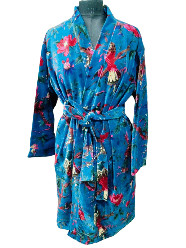 Jaipuri Print Cotton Velvet Robe