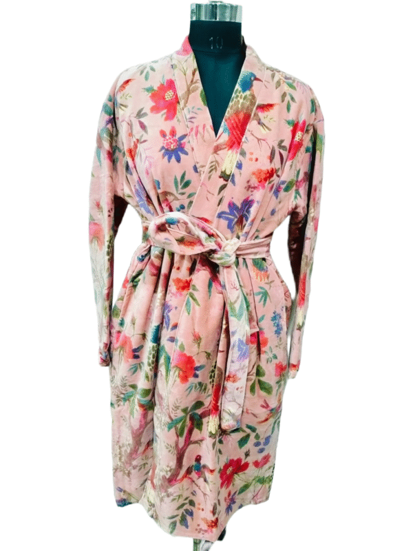 Jaipuri Print Cotton Velvet Robe