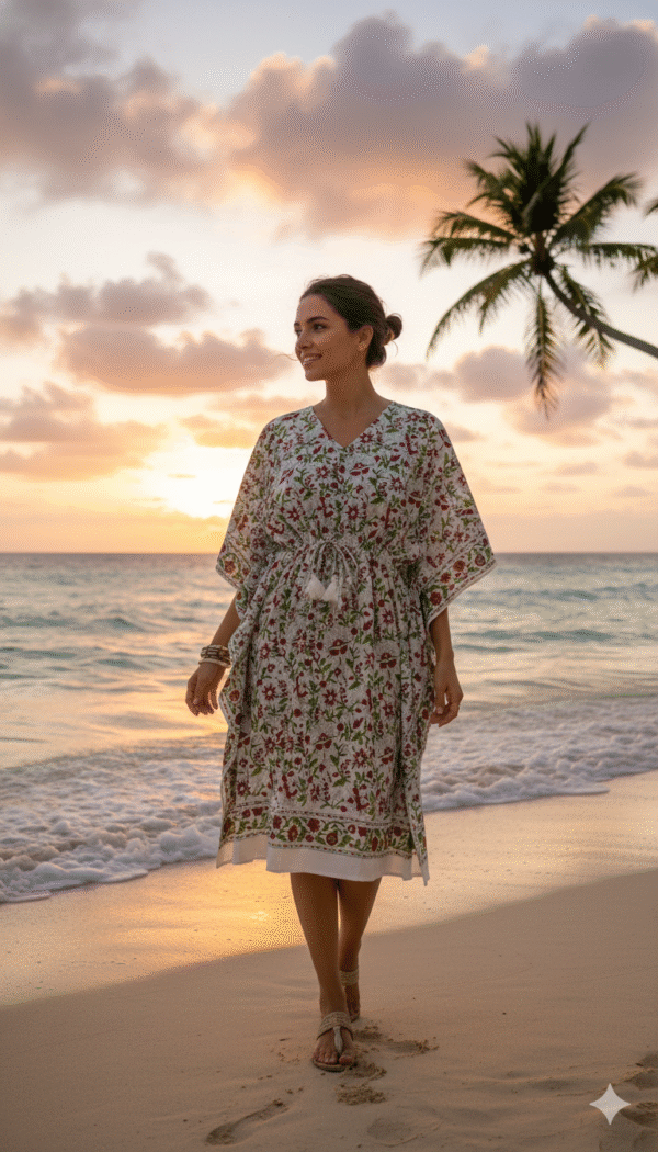 Block Print Short Kaftan