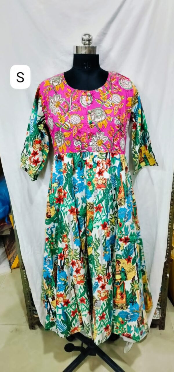 Jaipuri Print Cotton Long Dress Kurti