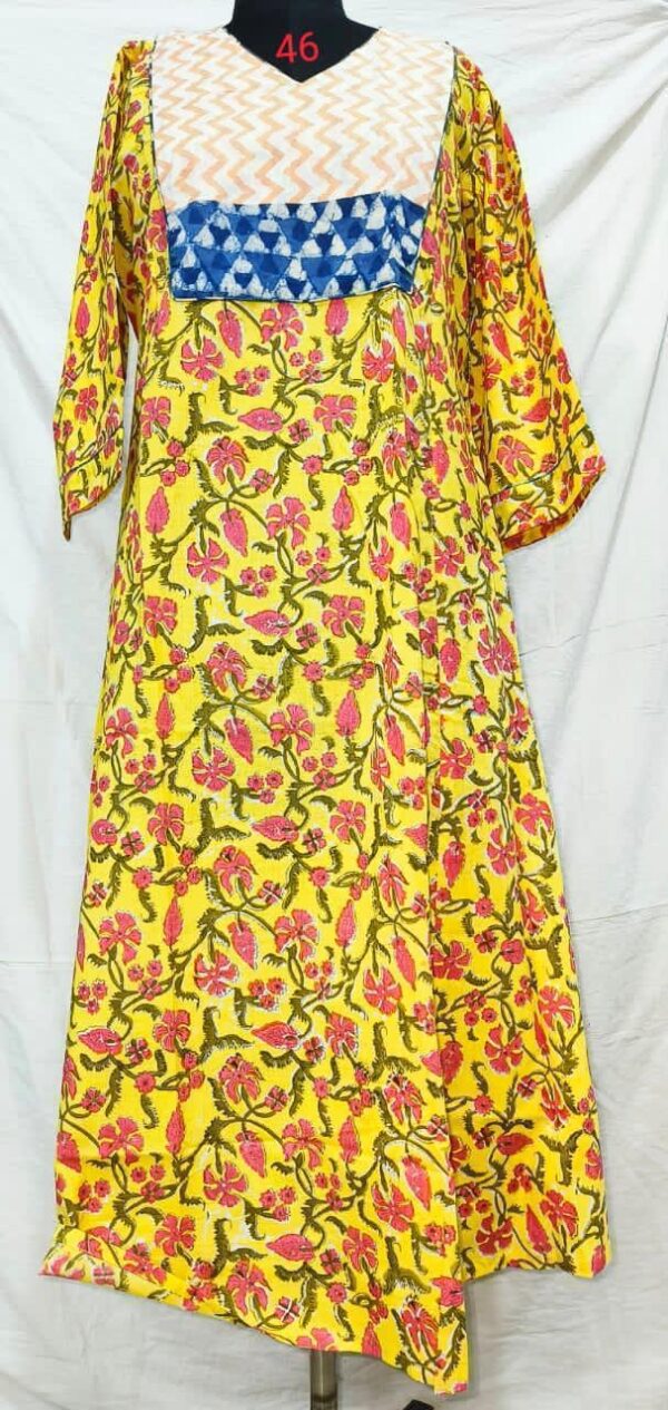 Jaipuri Print Cotton Long Dress Kurti