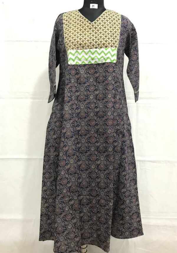 Jaipuri Print Cotton Long Dress Kurti