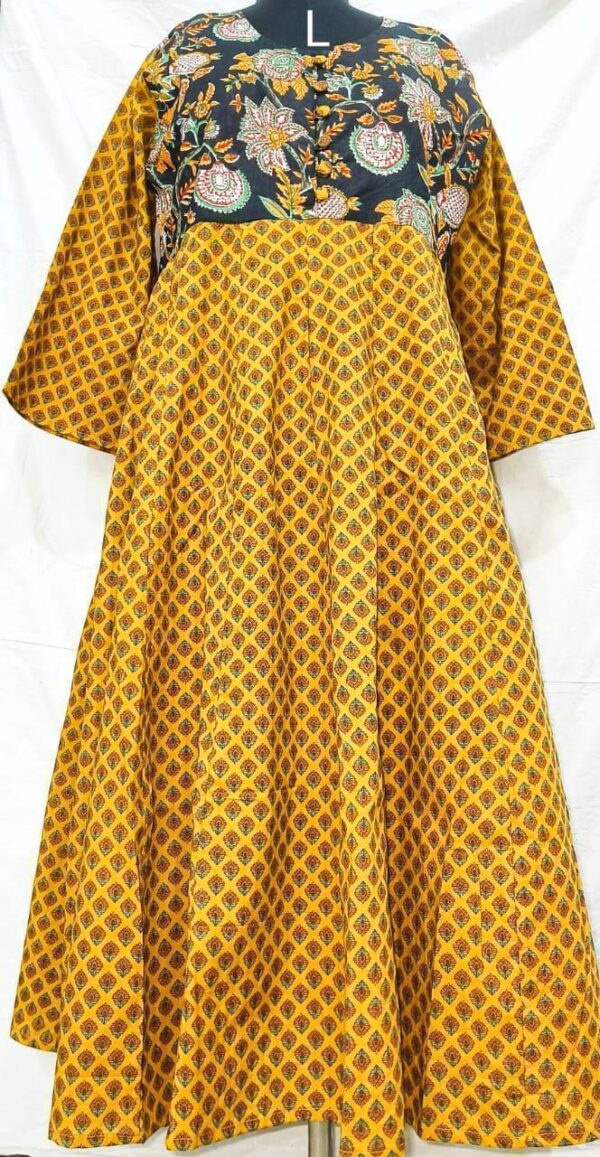 Jaipuri Print Cotton Long Dress Kurti