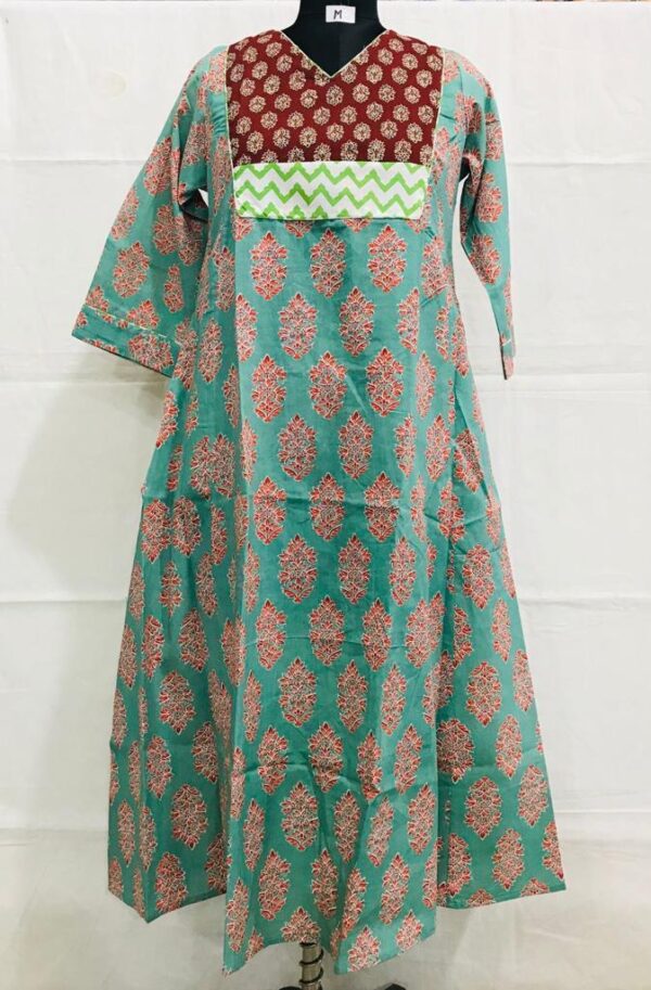 Jaipuri Print Cotton Long Dress Kurti