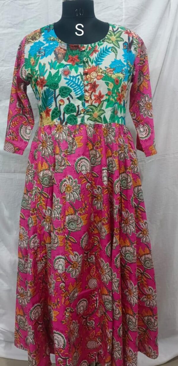 Jaipuri Print Cotton Long Dress Kurti
