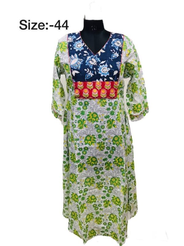 Jaipuri Print Cotton Long Dress Kurti