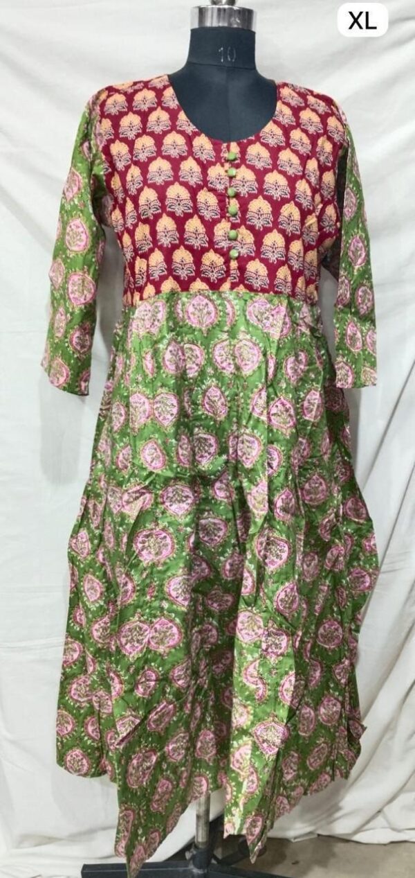 Jaipuri Print Cotton Long Dress Kurti