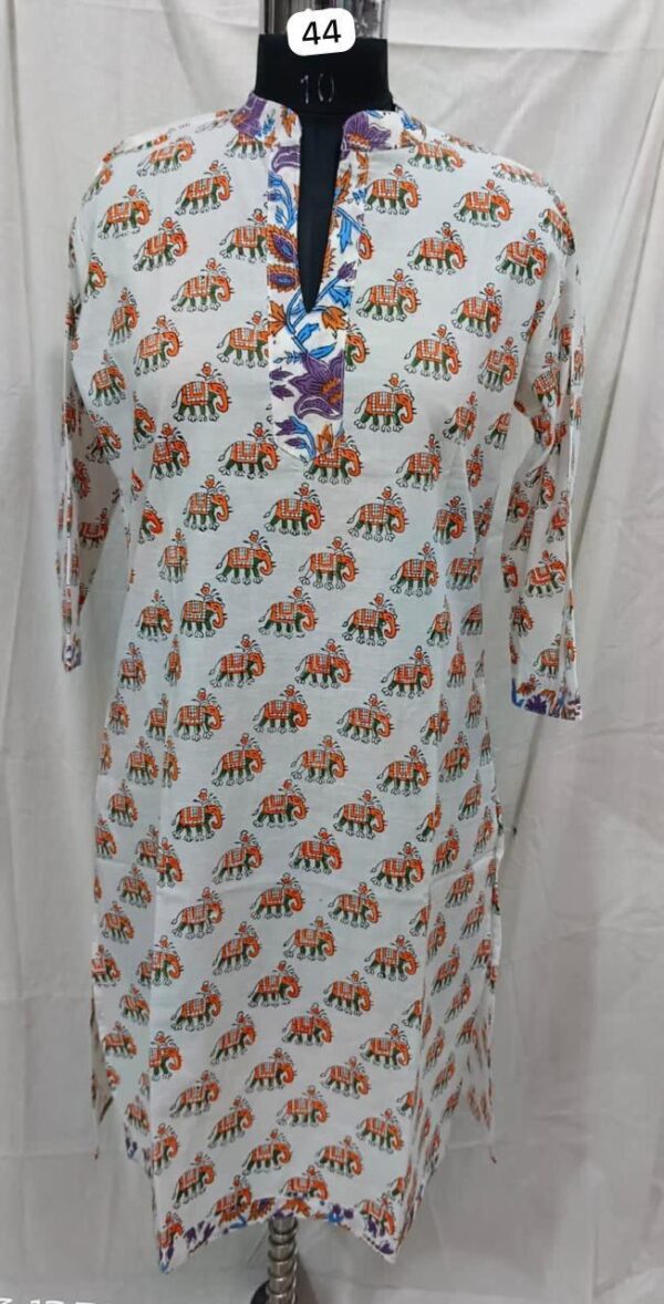 Block Print Cotton Long Kurti