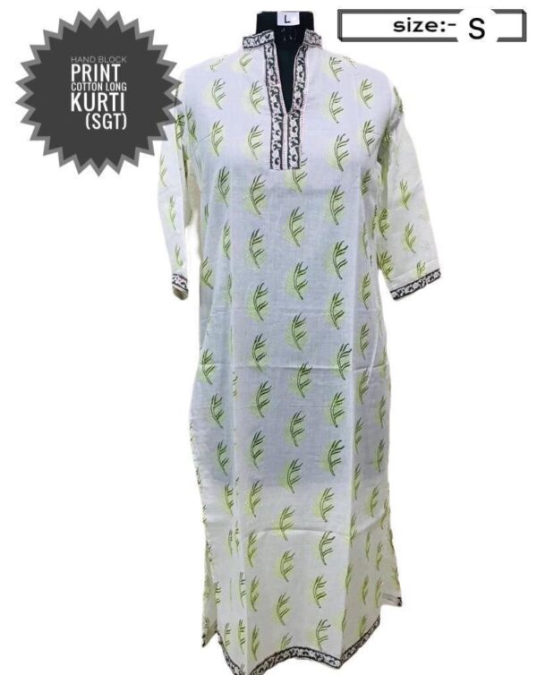 Block Print Cotton Long Kurti