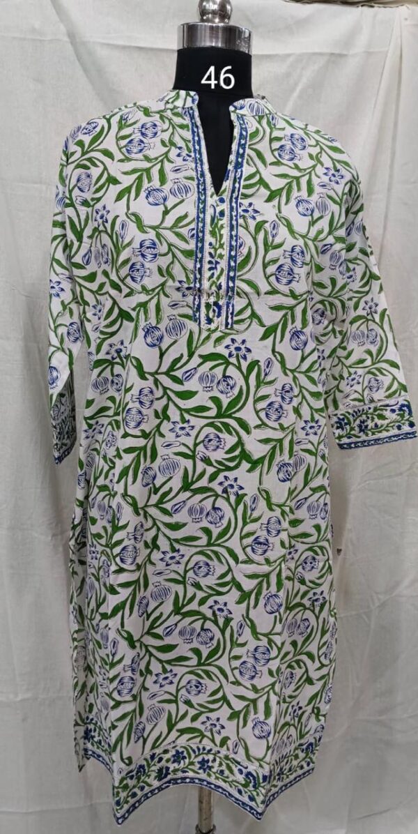 Block Print Cotton Long Kurti