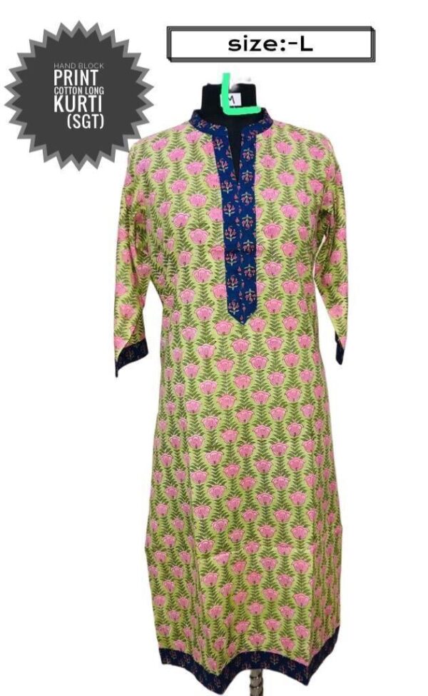 Block Print Cotton Long Kurti