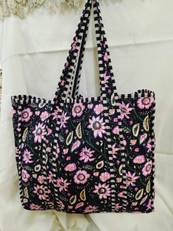 Jaipuri Print Cotton Quilted Tote Bag