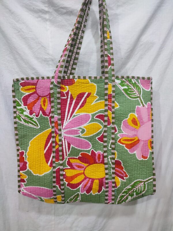 Jaipuri Print Cotton Quilted Tote Bag