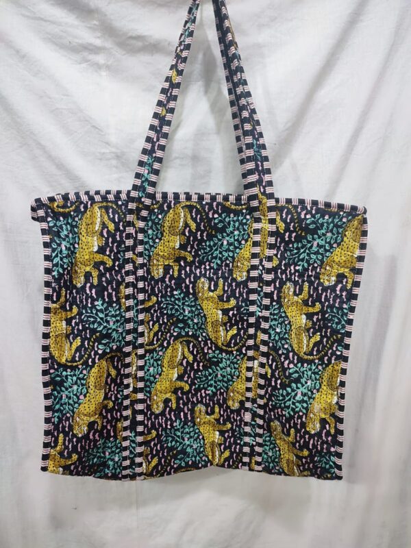 Jaipuri Print Cotton Quilted Tote Bag