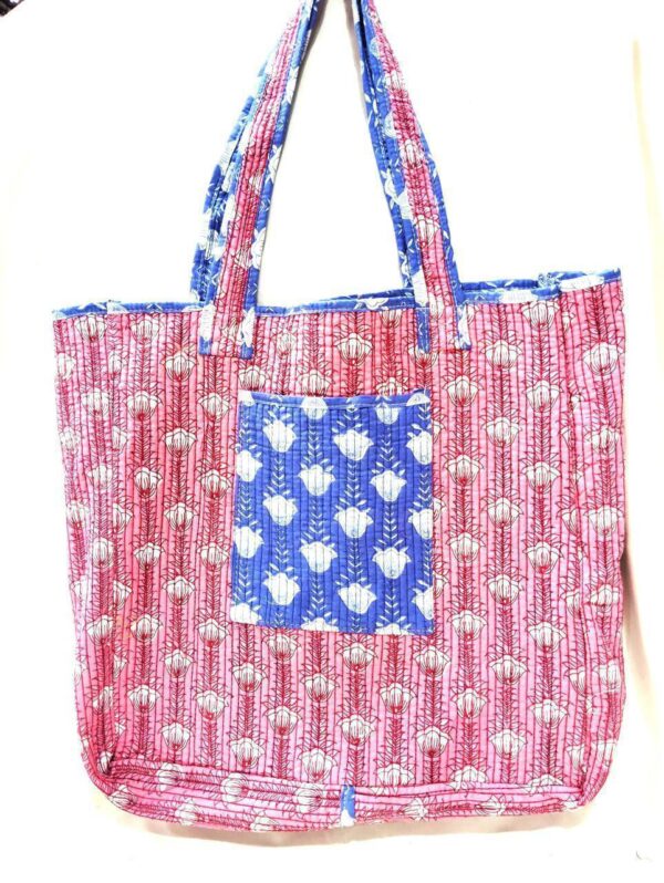 Jaipuri Print Cotton Quilted Tote Bag