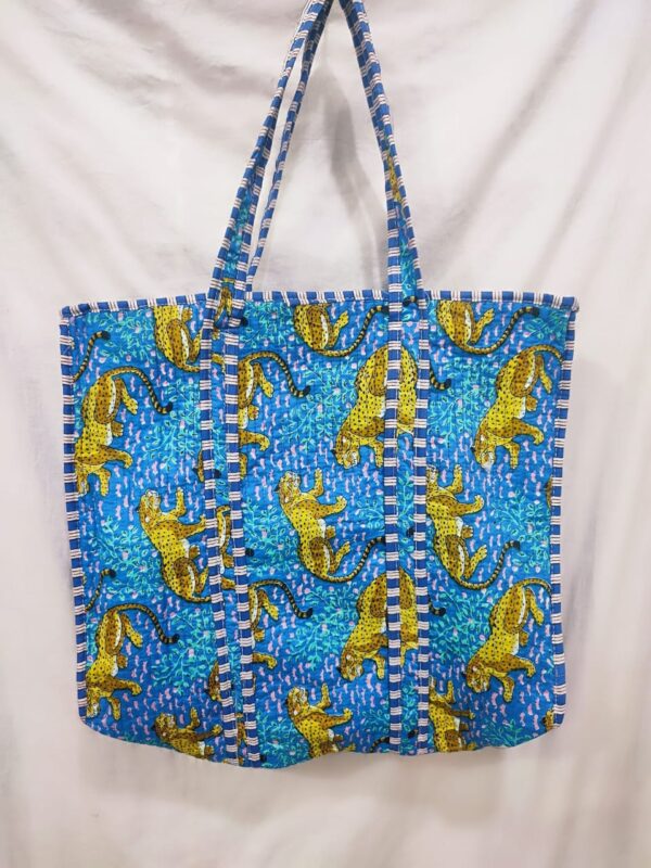 Jaipuri Print Cotton Quilted Tote Bag