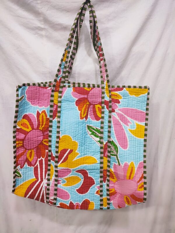 Jaipuri Print Cotton Quilted Tote Bag