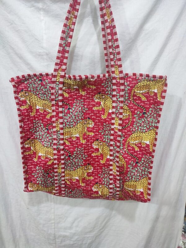 Jaipuri Print Cotton Quilted Tote Bag