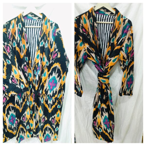 Jaipuri Print Cotton Velvet Robe