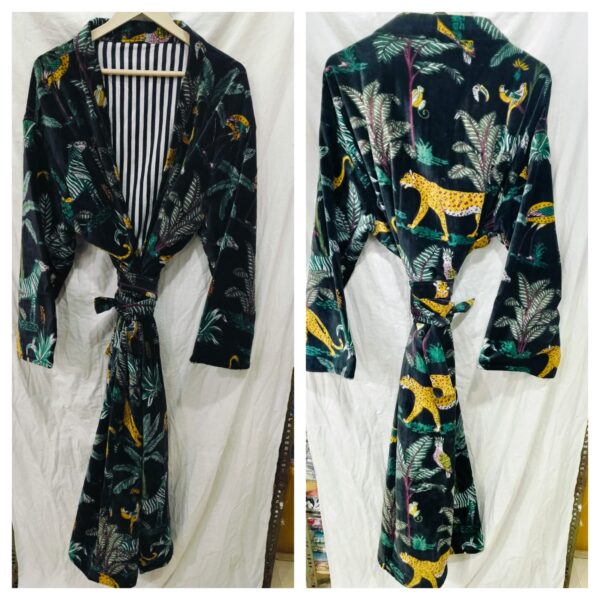 Jaipuri Print Cotton Velvet Robe