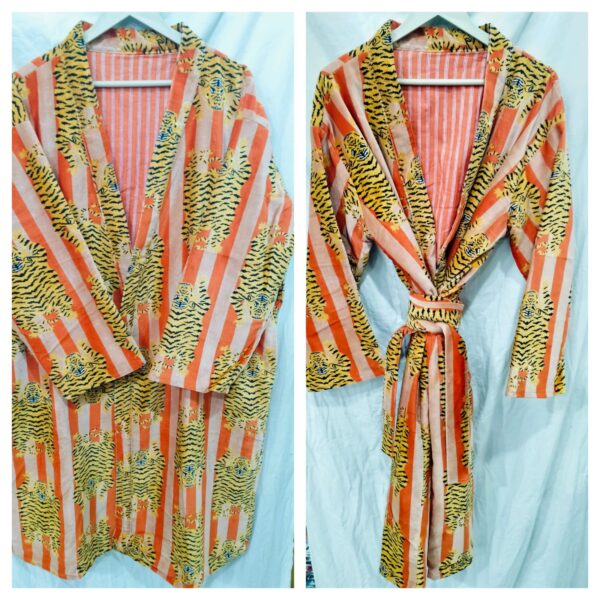 Jaipuri Print Cotton Velvet Robe