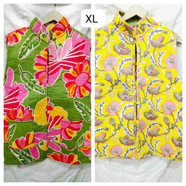 Jaipuri Print reversible Sleeveless jacket