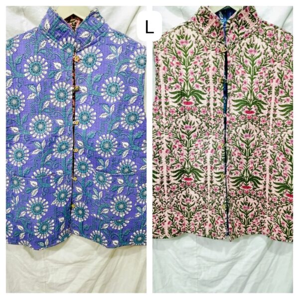 Jaipuri Print reversible Sleeveless jacket