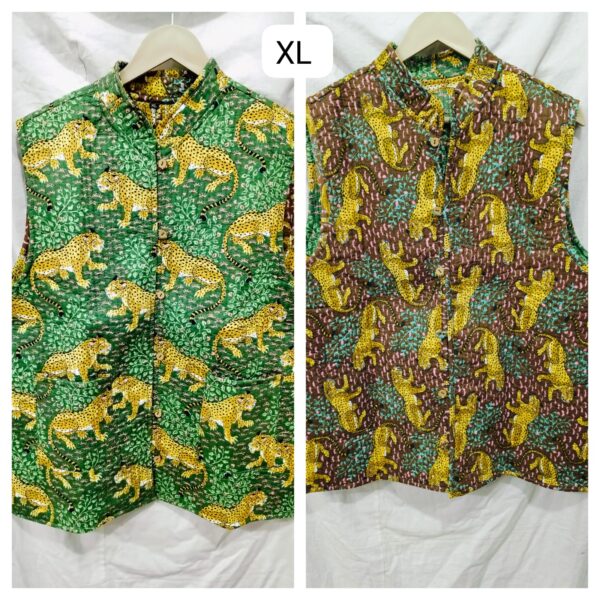 Jaipuri Print reversible Sleeveless jacket