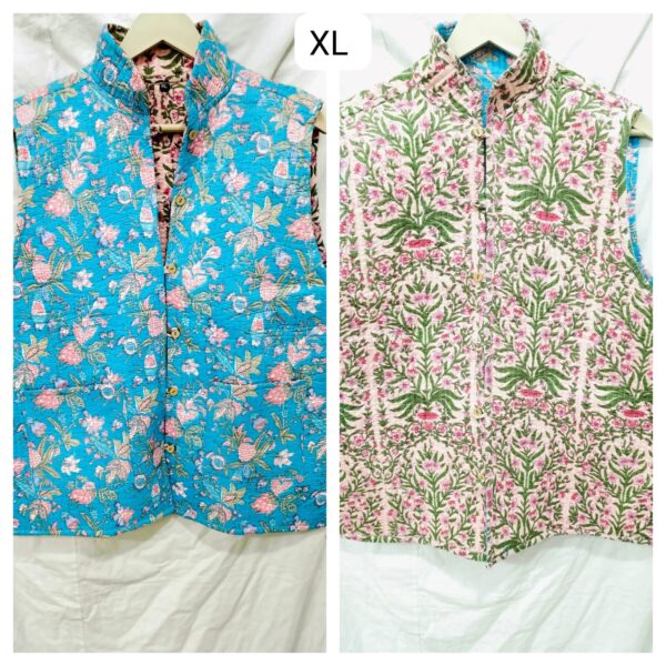 Jaipuri Print reversible Sleeveless jacket