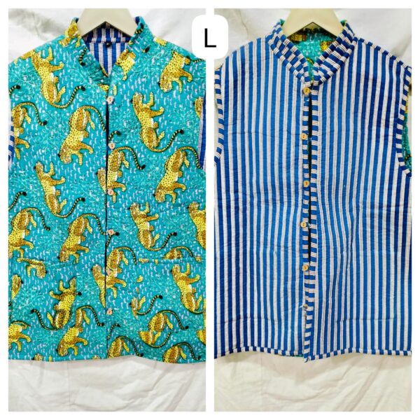 Jaipuri Print reversible Sleeveless jacket