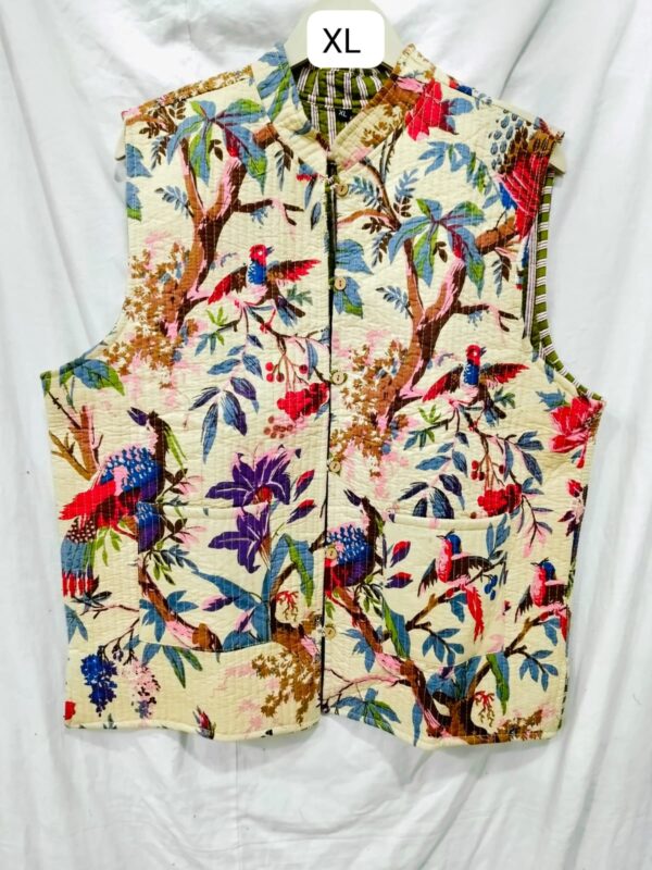 Jaipuri Print reversible Sleeveless jacket