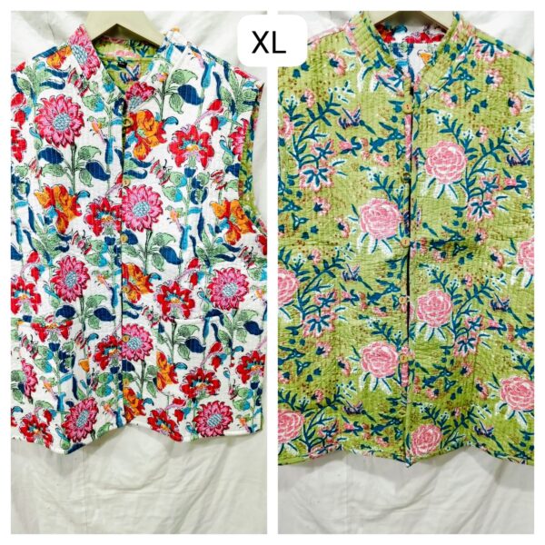 Jaipuri Print reversible Sleeveless jacket