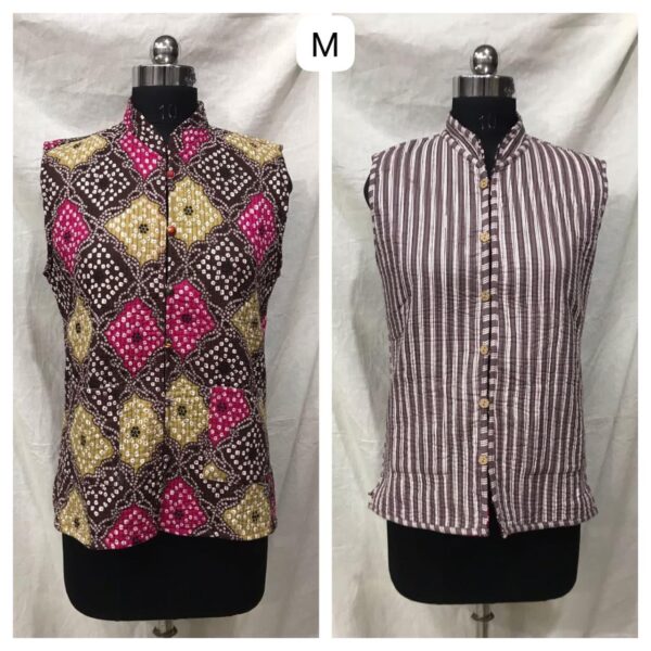 Jaipuri Print reversible Sleeveless jacket