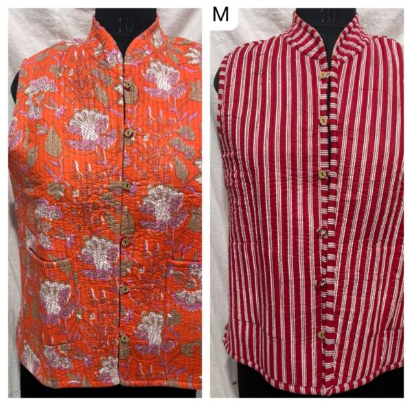 Jaipuri Print reversible Sleeveless jacket