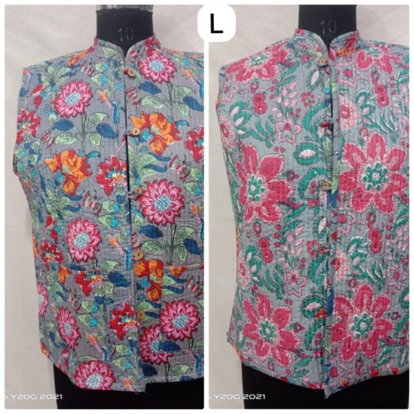 Jaipuri Print reversible Sleeveless jacket