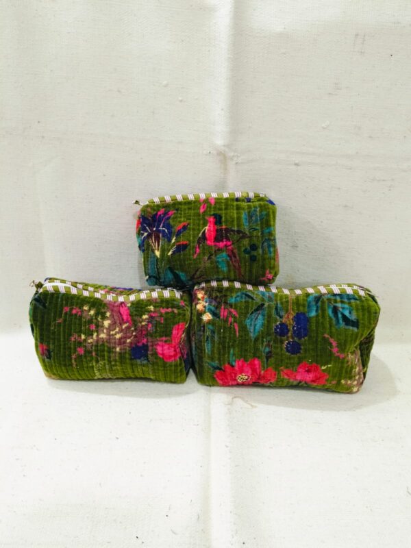 Jaipuri Print Velvet Makeup Bag