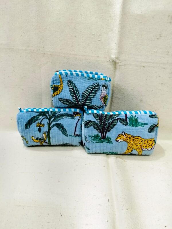 Jaipuri Print Velvet Makeup Bag