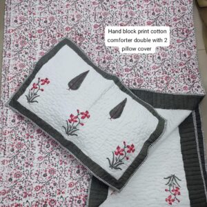 Block Print Comforter With 2 Pillows