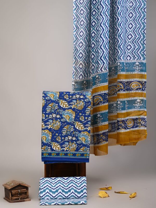 Jaipuri Print Cotton Suit With Cotton Dupatta