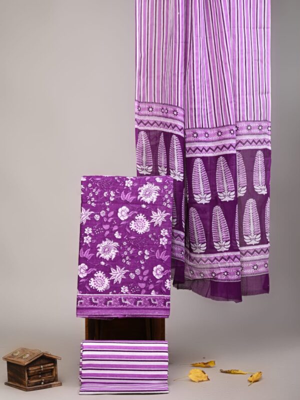 Jaipuri Print Cotton Suit With Cotton Dupatta