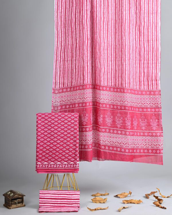Jaipuri Print Cotton Suit With Cotton Dupatta
