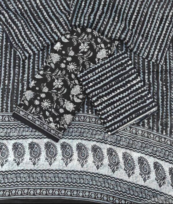 Jaipuri Print Cotton Suit With Cotton Dupatta