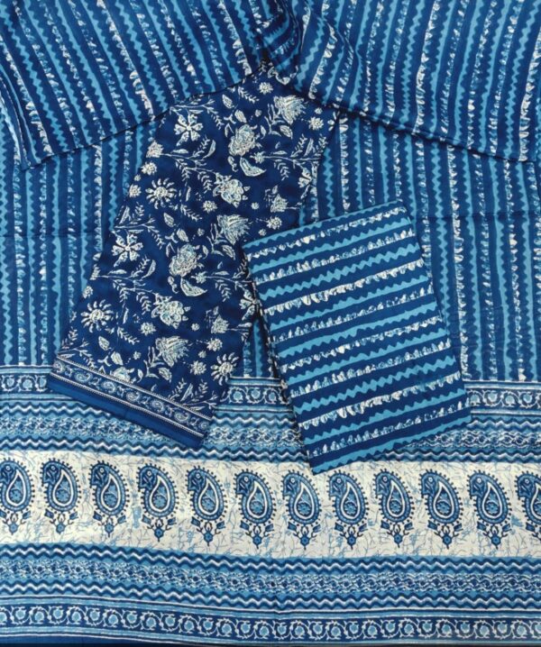 Jaipuri Print Cotton Suit With Cotton Dupatta