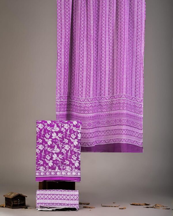 Jaipuri Print Cotton Suit With Cotton Dupatta
