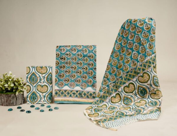 Hand Block Print Chanderi Silk Suit