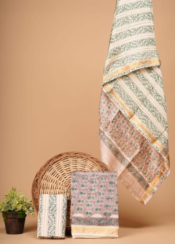 Block Print Maheshwari Suit